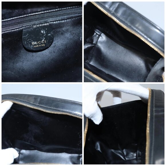 GUCCI Vanity Bamboo Pouch Enamel 2way Black - Picture 15 of 16
